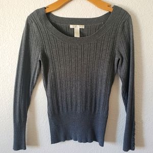 Dark Gray Scoop Neck Top